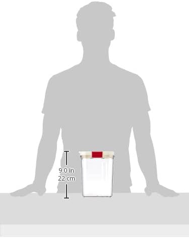 Progressive PrepSolutions Sugar Keeper – Airtight Storage Container for Keeping Sugar Fresh, BPA-Free, 2 lb Capacity, Easy Pour Design, White/red