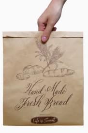 100pcs Bread Bags for Homemade Bread, 13.8 X 9.5 Inch Large Paper Loaf Bags for Bun Loaves, Eco Friendly Toast Packaging Storage Loaf Bags for Home Kitchen Bakery