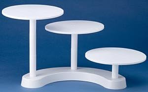 Oasis Supply 3-Tier Cascade Cake Stand – White Plastic Dessert Display Stand, Tiered Cupcake Stand for Cakes, Cupcakes, Weddings, Birthdays & Party Decorations