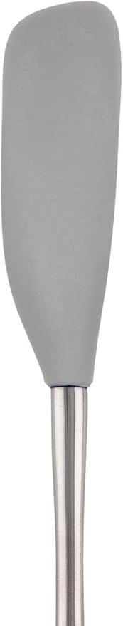 Tovolo Jar Spatula Silicone Long Stainless Steel Handle Scraper Spatula Oyster Gray, Jar Scraper Heat Resistant Dishwasher Safe BPA Free Kitchen Utensil for Scraping Spreading Jelly Peanut Butter