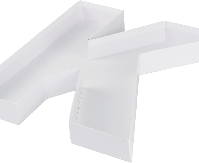 WENPACK 12.5" Cardboard Letter Shaped Mache Decorative Strawberries Fillable Sweets Carton Box with Clear Lid (White, K)