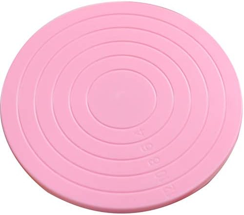 Pink Cookie Decorating Turntable, Rotating Cake Turntable Stand Baking Decor Plate