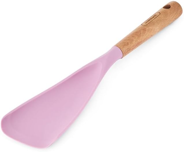 Farberware Pro Spoonula with Beechwood Handle and Built-In Hang Hole, Blush - Kitchen Scraping and Stirring Tool for Pots, Bowls, and Pans
