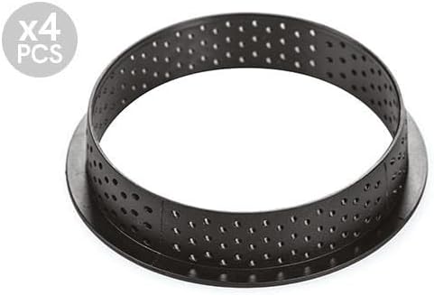 Silikomart "Tarte Ring 100" Heat-Resistant Perforated Plastic Cutting Ring 3.93 Inch Diameter - 4 Pieces