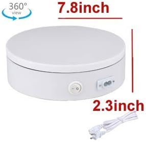 Motorized Photography Turntable,Newerpoint Automatic Revolving Platform Perfect for 360 Degree Images,Professional for Shop Display Stand,Product Display or Cake Display,55lb Load Dia 7.8inch- White