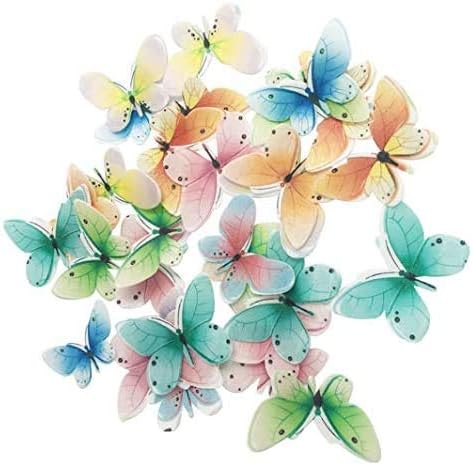 Set of 30 Edible Butterfly Cupcake Toppers Wedding Cake Birthday Party Food Decoration Mixed Size & Colour