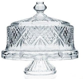 Godinger Dublin Crystal Cake Plate with Dome Cover