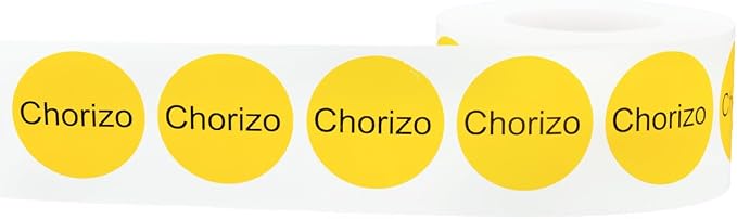 Yellow with Black Chorizo Circle Dot Adhesive Stickers, 1 Inch Round Labels, 500 Total Stickers