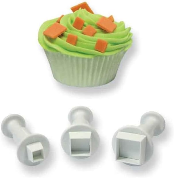 20 Pcs Cookie Cutters,Fondant Cake Cookie Plunger Cutter,Mini Plastic Biscuit Plunger Fondant Decorating Mold Heart Square Oval Circular Star Hexagon Cutters