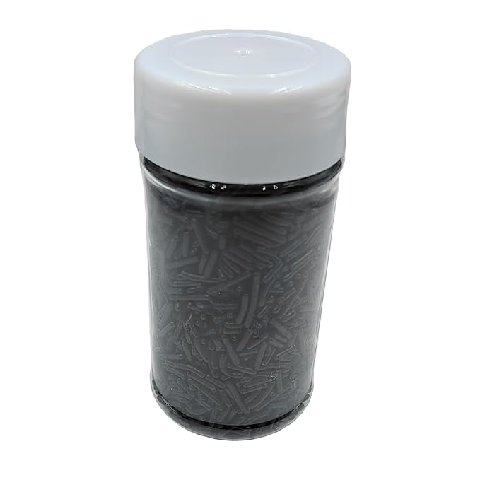 Homankit Black Jimmies Sprinkles Edible Sprinkle Candy Soft Jimmies Toppings for Ice Cream, Cupcake, Cake, Cookie, Dessert Decorating 2.75 Ounces
