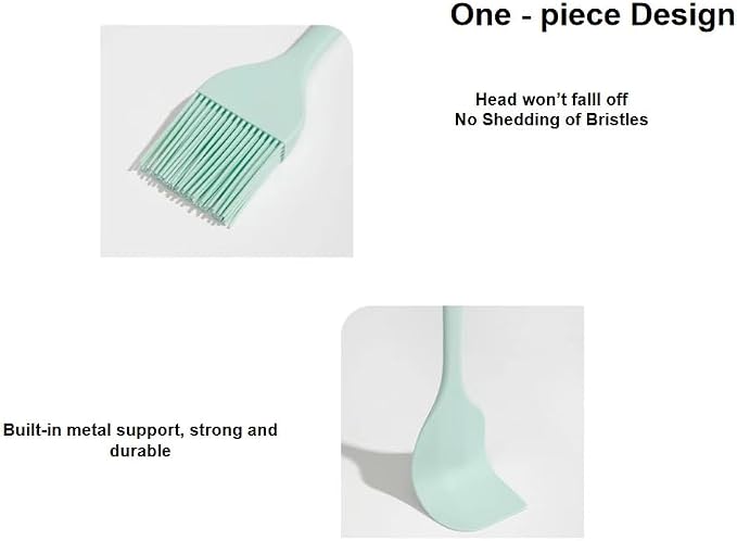 Premium Silicone Basting Brush Set of Two Heat Resistant Long Handle Pastry Brush for Grilling, Baking, BBQ and Cooking, Solid Core and Hygienic Solid Coating (Green) (2, pink)