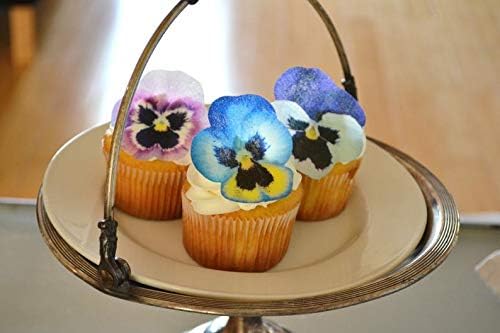 Sugar Robot - Edible Pansies for cake decorating - Large Size - Edible flowers cake decorations - Premium Crafted - Made in the USA Cake -Set of 12 (Pansies)