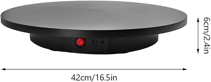 Rotating Display Stand, 16.5''/220lb Photography Turntable Motorized Turntable with Remote speed control for 360 Degree Image, Video, Model, Cake (Black)