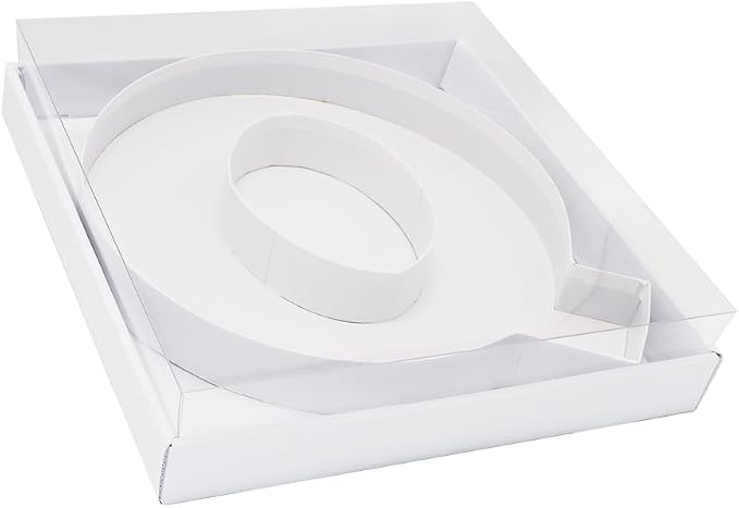 WENPACK 12.5" Cardboard Letter Shaped Mache Decorative Strawberries Fillable Sweets Candy Box with Clear Lid (White, Q)