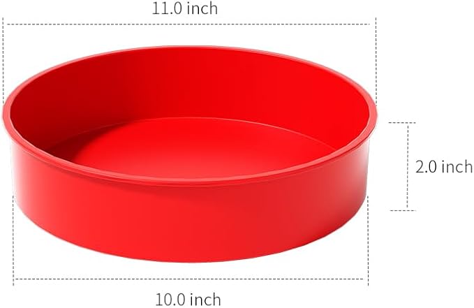 saphe 10 Inch round Cake Pans (2Packs) - Non-Stick Mini Round Baking Pans, Silicone Cake Molds for Small Layer Cakes and Desserts (10 inch)