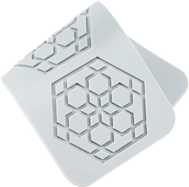 TUKE 3D Leaves Silicone Molds Flower Cake Fondant Mat Bee Leaf Pastry Moulds Rose Impression Chocolate Hollow Lace Mold (Hexagon_9.16x3.68x0.12inch_K)