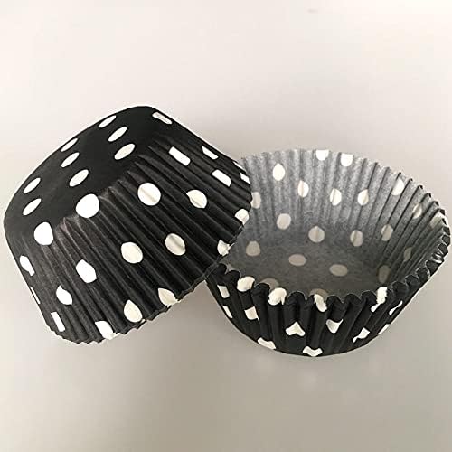 Black and White Polka Dot Paper Muffin Cupcake Liners case Baking Cups 100 pcs,Standard Size 2x1.25inch