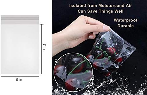 NEOACT 300 PCS 5"x7" Clear Resealable Cellophane Bags Good for Bakery, Candle, Soap, Cookie Poly Bags. (Pack of 2)