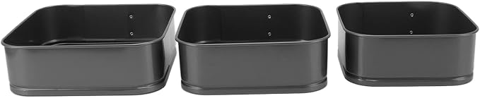 Focket Springform Cake Pan Set, Leak Proof Nonstick Coating Cheesecake Pan, Square Springform with Removable Bottom Stainless Steel Buckle, for Cheesecake Mousse Quiche Baking (20/22/24)