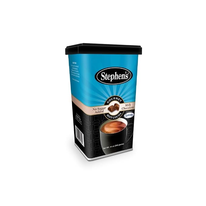 Stephen's Gourmet Hot Cocoa, No Sugar Added Milk Chocolate, 14 OZ (Pack of 6)