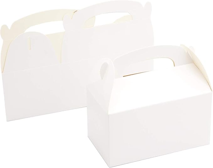 Xxcxpark 24 PCS White Gift Boxes 6.2x3.5x3.5 inches, Party Favor Kraft Paper Gift Packaging Box with Lid for DIY Crafting, Cube, Cupcake, Kraft Present Boxes for Birthday, Wedding