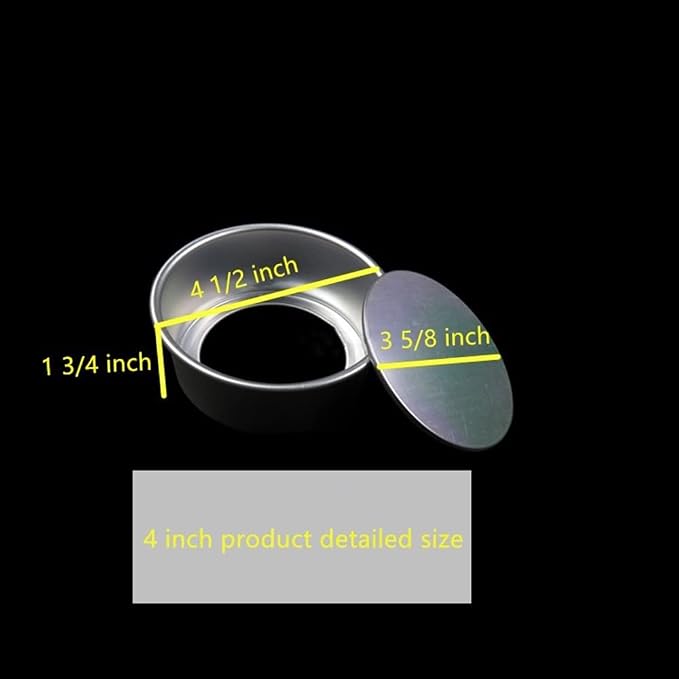 XZJMY 5 Pack Non-Stick Deep Aluminum Round Cake Pan With Removable Bottom,mini cake pan, round aluminum cake pan, used for family gatherings to bake mini cake pizza, quiche (4 Inch)