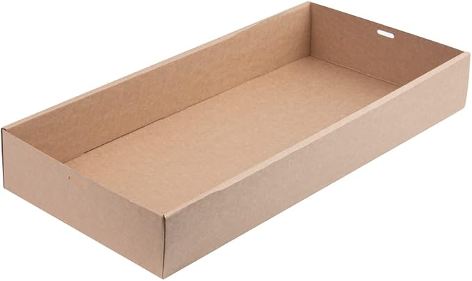 Restaurantware Cater Tek 22.2 x 10 x 3.2 Inch Catering Boxes 10 Insert Tab Lock Baked Goods Boxes - Window Lids Easy Assembly Kraft Paper Window Pastry Boxes For Charcuterie Or Cupcakes