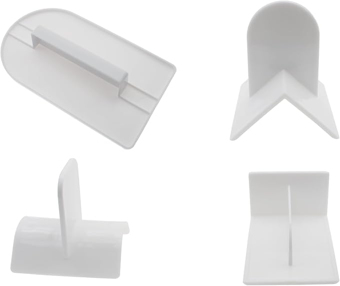 4 PCS Fondant Smoother Plastic Cake Sugarcraft Scraper White Cake Decoration Smoothing Tool for DIY Fondant Cakes and Mousse Cakes