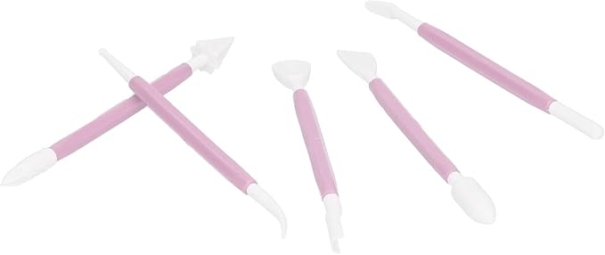 Cake Decorating Tools, 8PCS Fondant Modeling Set Decorating Hand Sculpting Tools Kit for Bakery (Pink)