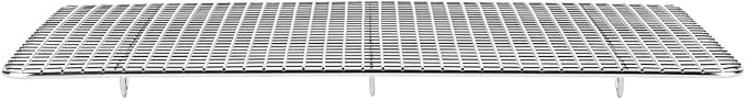 Restaurantware Met Lux 9.8 x 14.8 Inch Wire Baking Rack 1 Heavy-Duty Oven Wire Rack - Fits Jelly Roll Pan Dishwashable Stainless Steel Cooling Rack Elevated Feet Oven-Ready Up To 575F