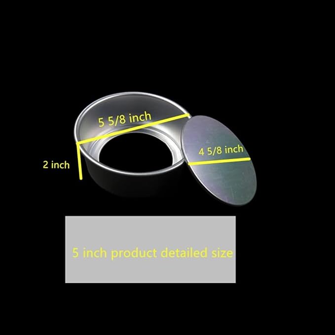 XZJMY 5 Pack Non-Stick Deep Aluminum Round Cake Pan With Removable Bottom,mini cake pan, round aluminum cake pan, used for family gatherings to bake mini cake pizza, quiche (5 Inch)