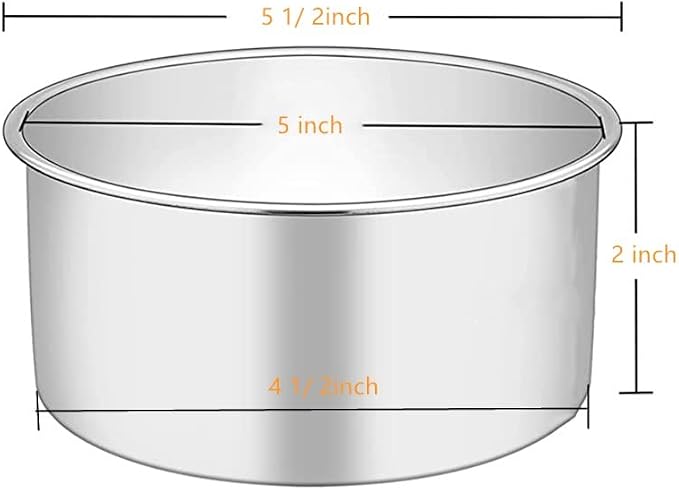 XZJMY 5Pack 5 Inch X 2 Inch Cake Pan, mini cake pan, round aluminum cake pan, used for family gatherings to bake mini cake pizza, quiche