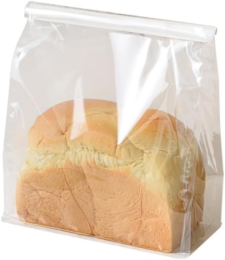 50 Pcs Bread Bags for Homemade Breads, 8.6 Inch Clear Bakery Bags with Tin Tie, Large Loaf Bag, Storage PackingBag for Foods