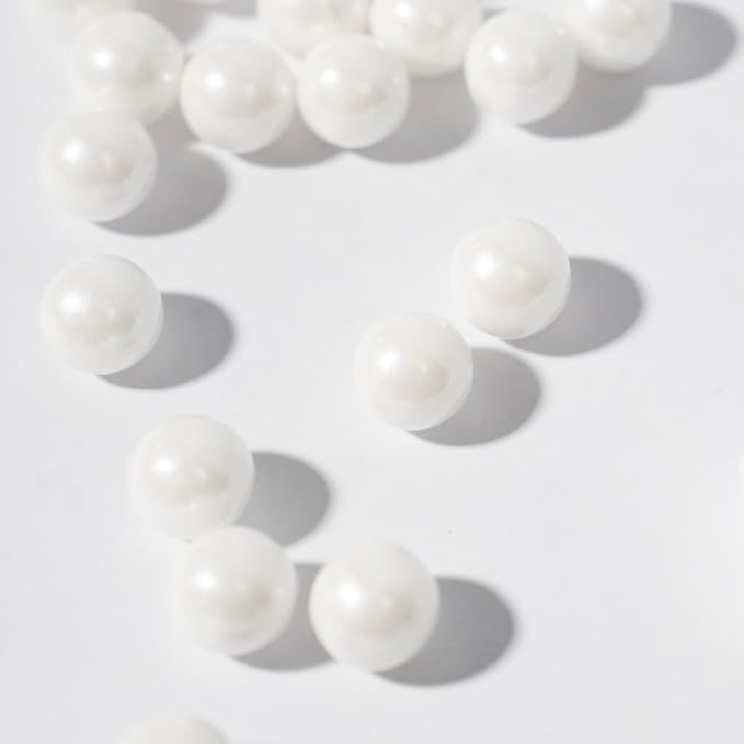 NIPEOR Edible White Pearl Sprinkles 4.6oz/130g Round Sprinkles for Cake Decorating,Cupcake Candy for Ice Cream Toppings (White 10mm Edible Pearls)