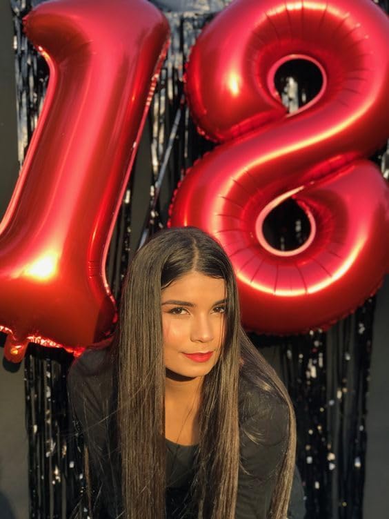 Red Number 8 Balloon 40 Inch, 8th Birthday Party Decorations for Children, Giant 8 Foil Balloon for Party Supplies