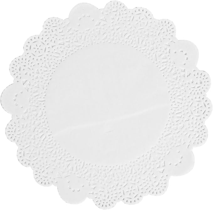 Restaurantware White Paper Doilies 4000 Count 8 x 8 Inch, Disposable, Long Lasting Absorbent Paper Doilies for Tables with Elegant Lace Finish for Pastries, Cupcakes, Cookies and Desserts