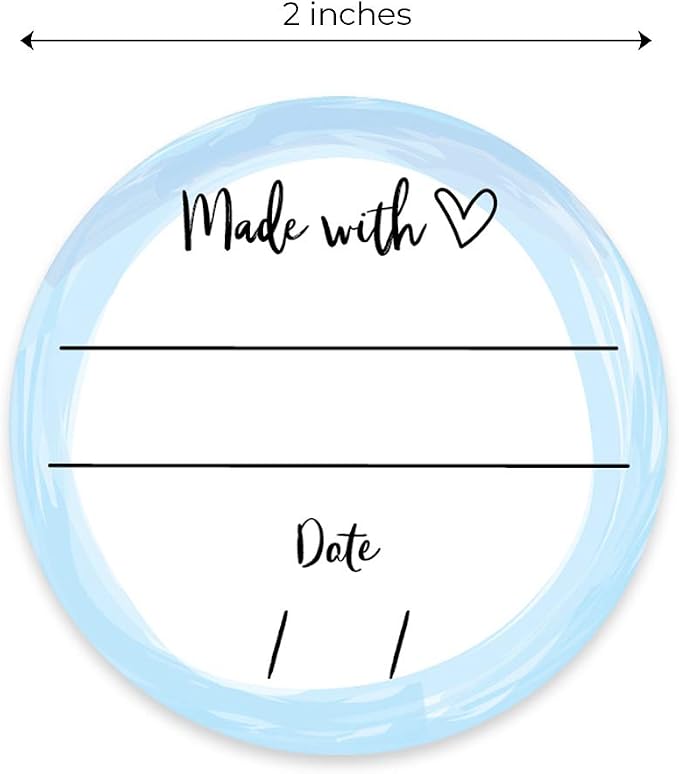 Adorable Watercolor Canning Stickers / 500 Circle Labels / 4 Watercolor Designs / 2" Made with Love Baked Goods Craft Label with Lines