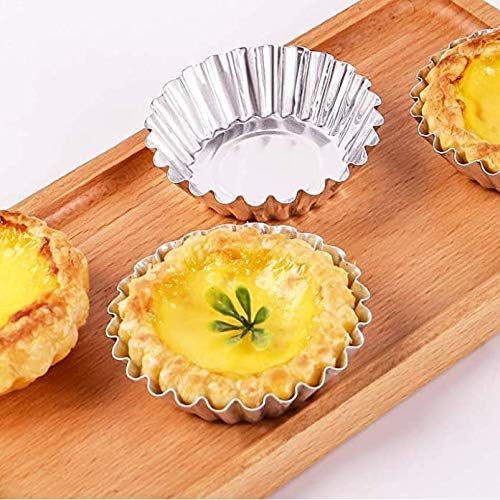 10 Pcs Stainless Steel Mini Tart/Pie Pans Reusable Tartlet Cupcake Baking Mold for Pies Baking Tool Non Stick