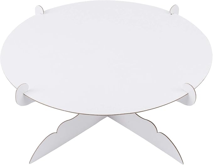 12 inch Cardboard One Tier Cake Stand for Birthday Party Decorate(2,White)