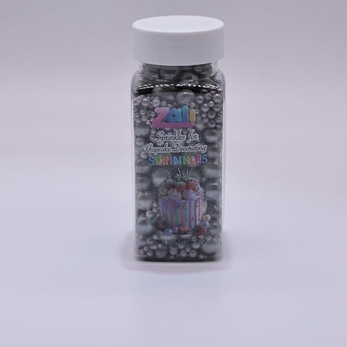 Edible Pearl Sprinkles, Black Onyx, 26 Colors Mixed Size | Gluten Free, Food Grade, For Cakes, Cupcakes, Cookies, Donuts & Ice Cream, Wedding & Festival Decoration