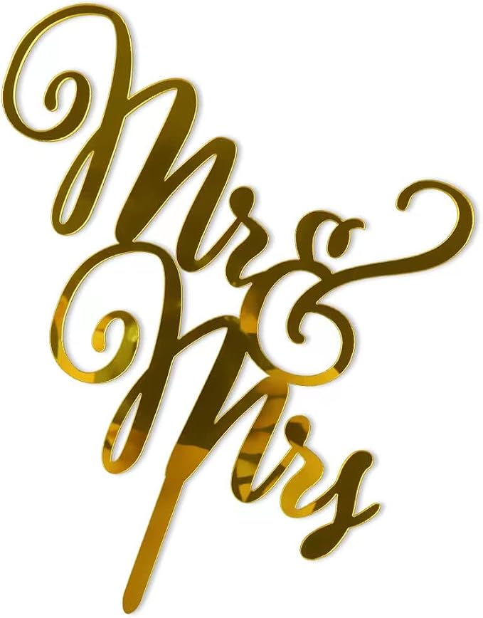 Acrylic Mr & Mrs Cake Topper,Bride and Groom Cake Topper, Wedding or Anniversary party Decoration Supplies
