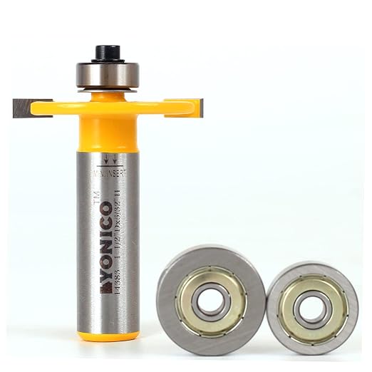 YONICO Biscuit Cutter Joint Slot Router Bit & Bearing Set 1/2-Inch Shank 14383