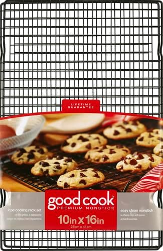 GoodCook Nonstick Steel Wire Cooling Rack, 16" x 10" (Set of 2)