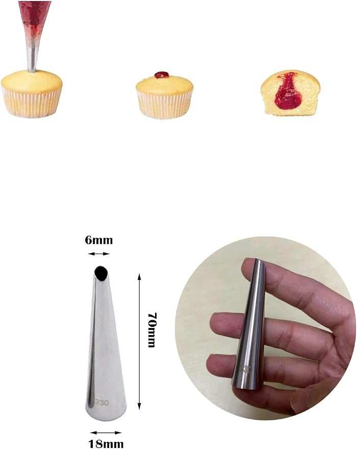 #230 Bismarck Piping Tip – Specialty Filling Tip for Donuts, Cupcakes, Eclairs & Pastries