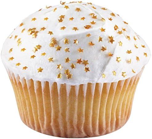 Wilton Edible Gold Glitter Star Sprinkles, Shimmering Sugar Stars for Cakes, Cupcakes, Cookies, Cocktails & Holiday Desserts, Edible Gold Cake Decorations, 0.4 oz.