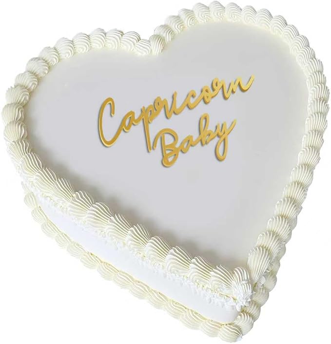 Libra Cake Topper ā Zodiac Birthday Decoration for Libra Season, Horoscope Party Supplies for Baby or Adult Birthday (Capricorn baby golden)