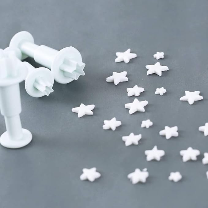 Star Small Fondant Plunger Cutter Set Cake Cookies Decorating Tool Mold-Tiny 3 Pieces(Mini)