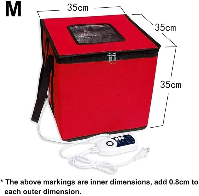 Dough Proofer Box, Folding Fermentation Bag,Household Bread Proofing Bag,with Temp Control/Reusable, for Bread Yogurt Natto Handmade Soap(Red,Medium)