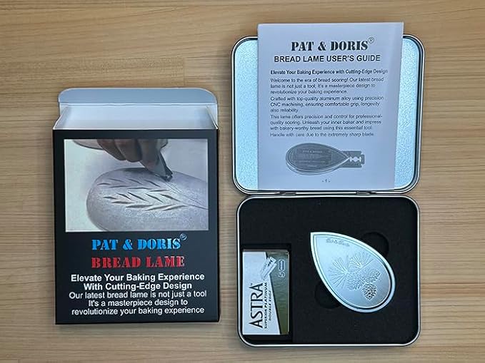 pat & doris sourdough bread lame dough scoring lame scoring knife – CNC Aluminum Alloy Handle with Stainless Etched Side Plates, Adjustable Knife Lenght Magnetic Blade Storage