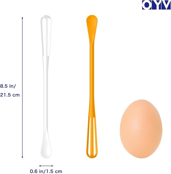 OYV Whisk Bundle, Blue Silicone Whisk Set of 4 and 2-Piece Mini Wisk and Spoon Set, Dishwasher Safe Kitchen Whisks for Cooking, Baking, Mixing Sauces and Nonstick Cookware